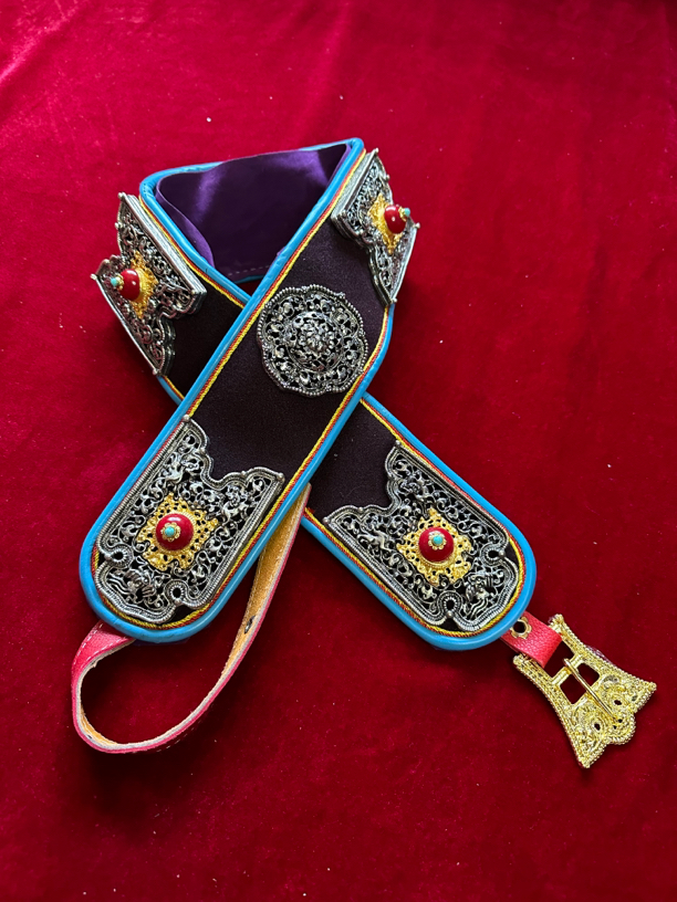 西藏桥生藏式民族风绒布腰带复古不掉色藏装百搭款跳舞舞蹈配饰