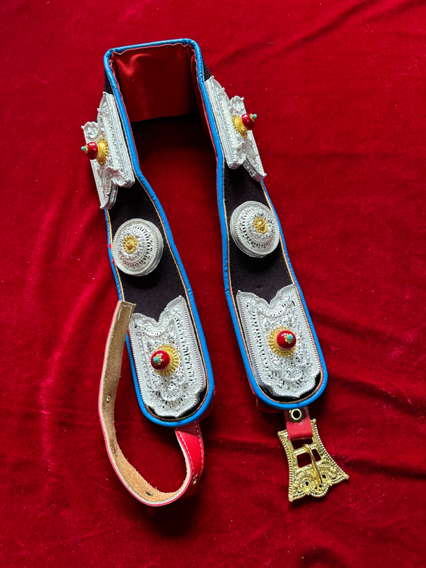 桥生藏式合金双层腰带皮带藏族藏装腰间配饰挂件