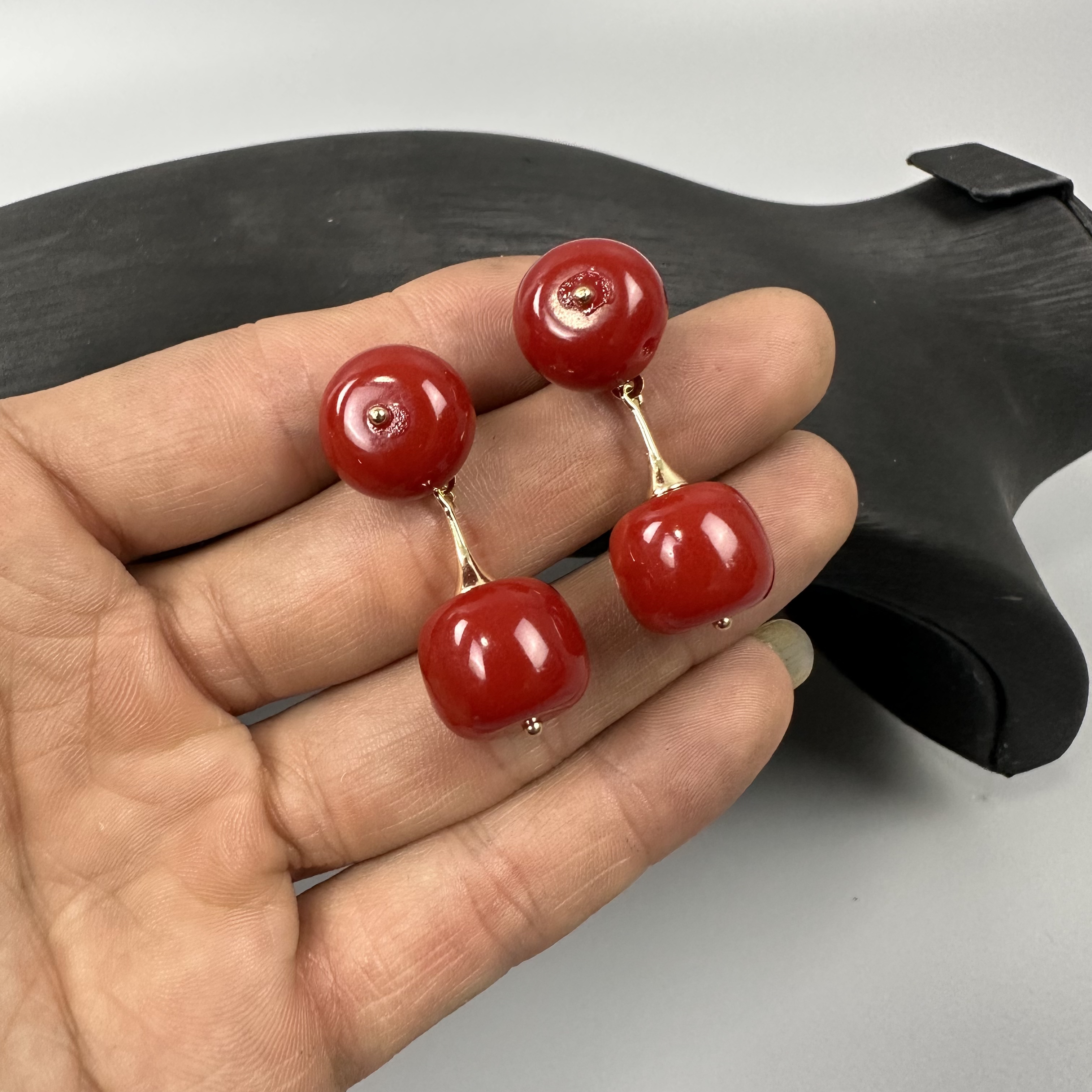 铜合金耳饰 桥生藏式民族风新款石头珠子耳环耳饰不掉色气质时尚