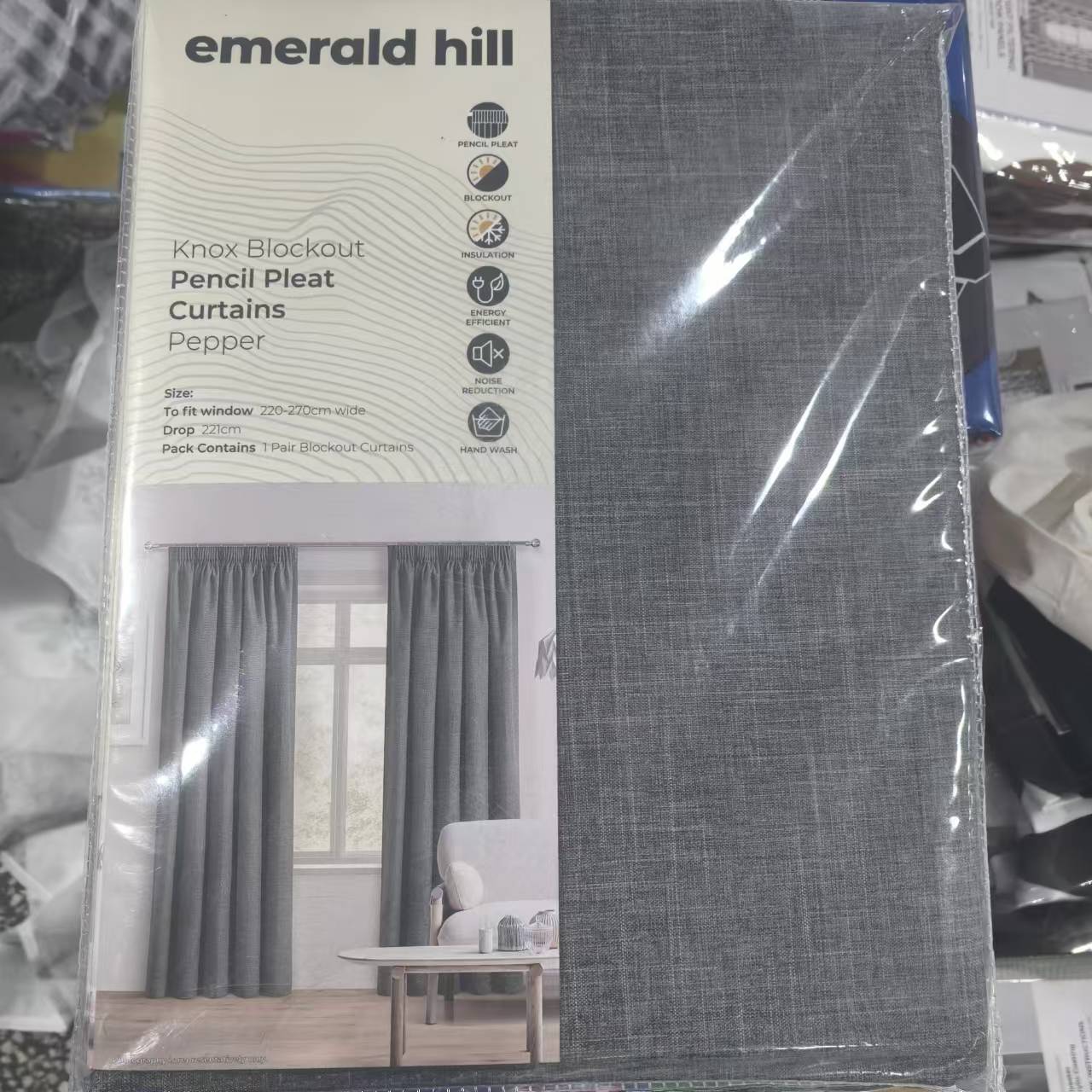 麻灰挂钩窗帘，单片230*220   发一对   3.5kg