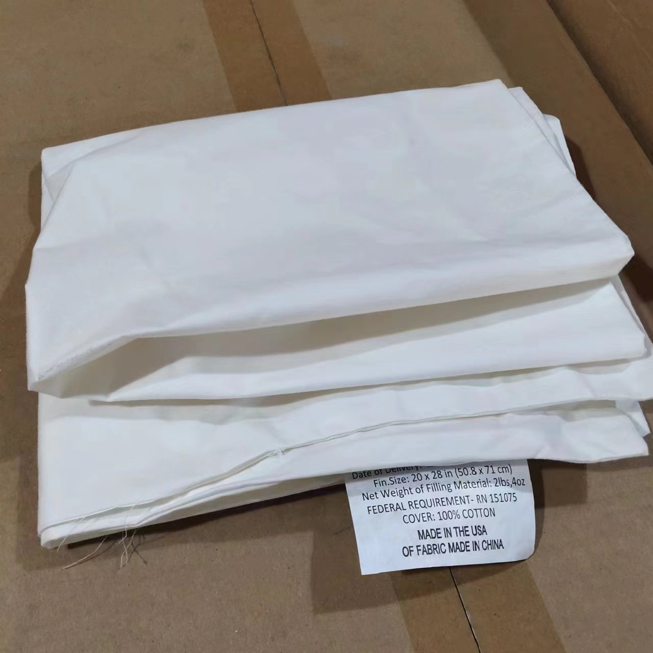 白色高支棉枕套50*70（有开口）发2对