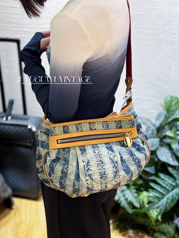 95新 LouisVuitton/路易威登 御古屋/50394/丹宁斜挎包 06年