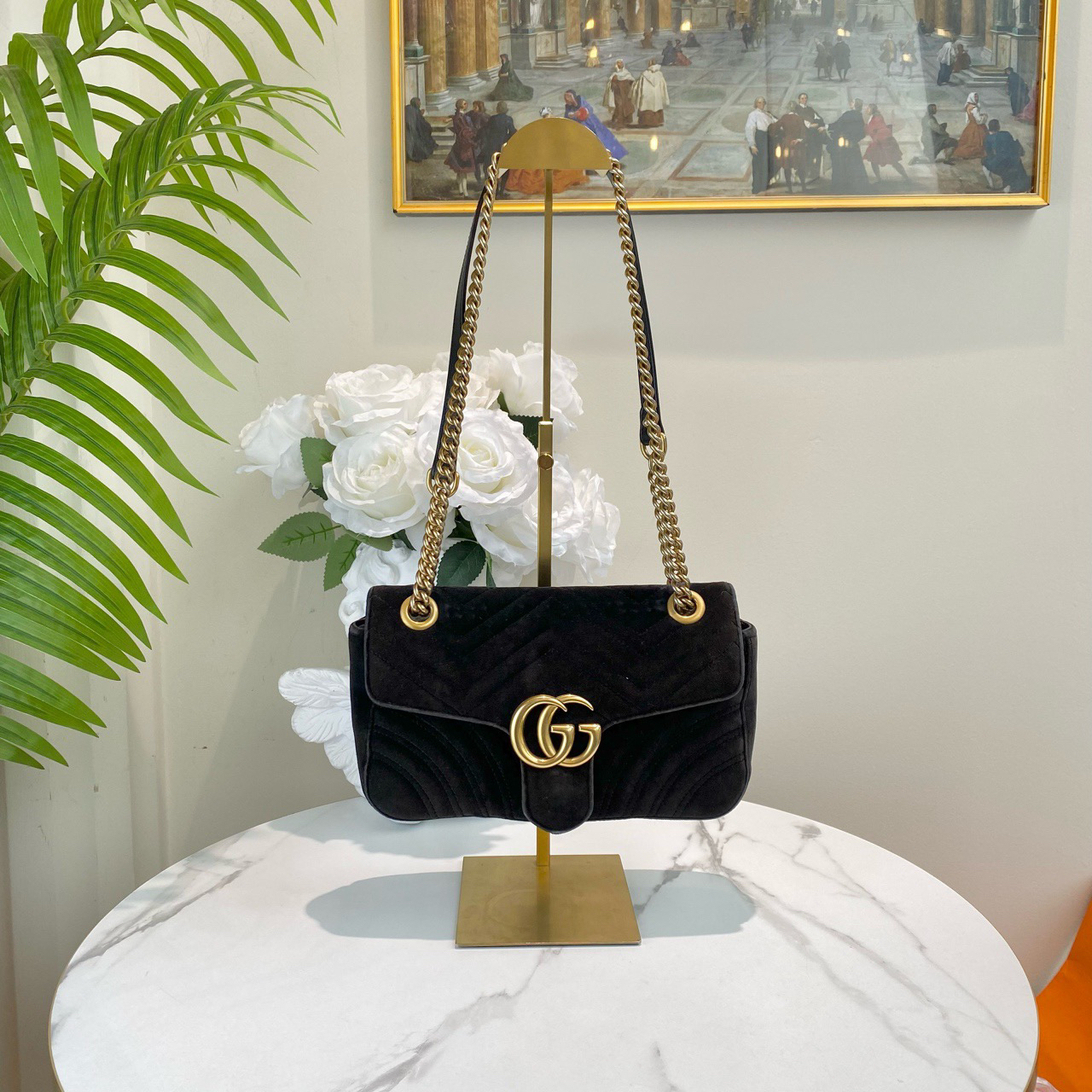 95新 GUCCI/古驰 御古屋/05245/丝绒马蒙26
