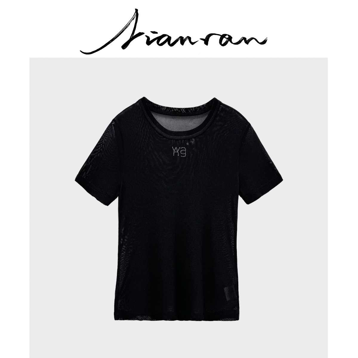NianR-亚历透视性感T百搭夏季圆领时尚透气简约休闲女士纯色