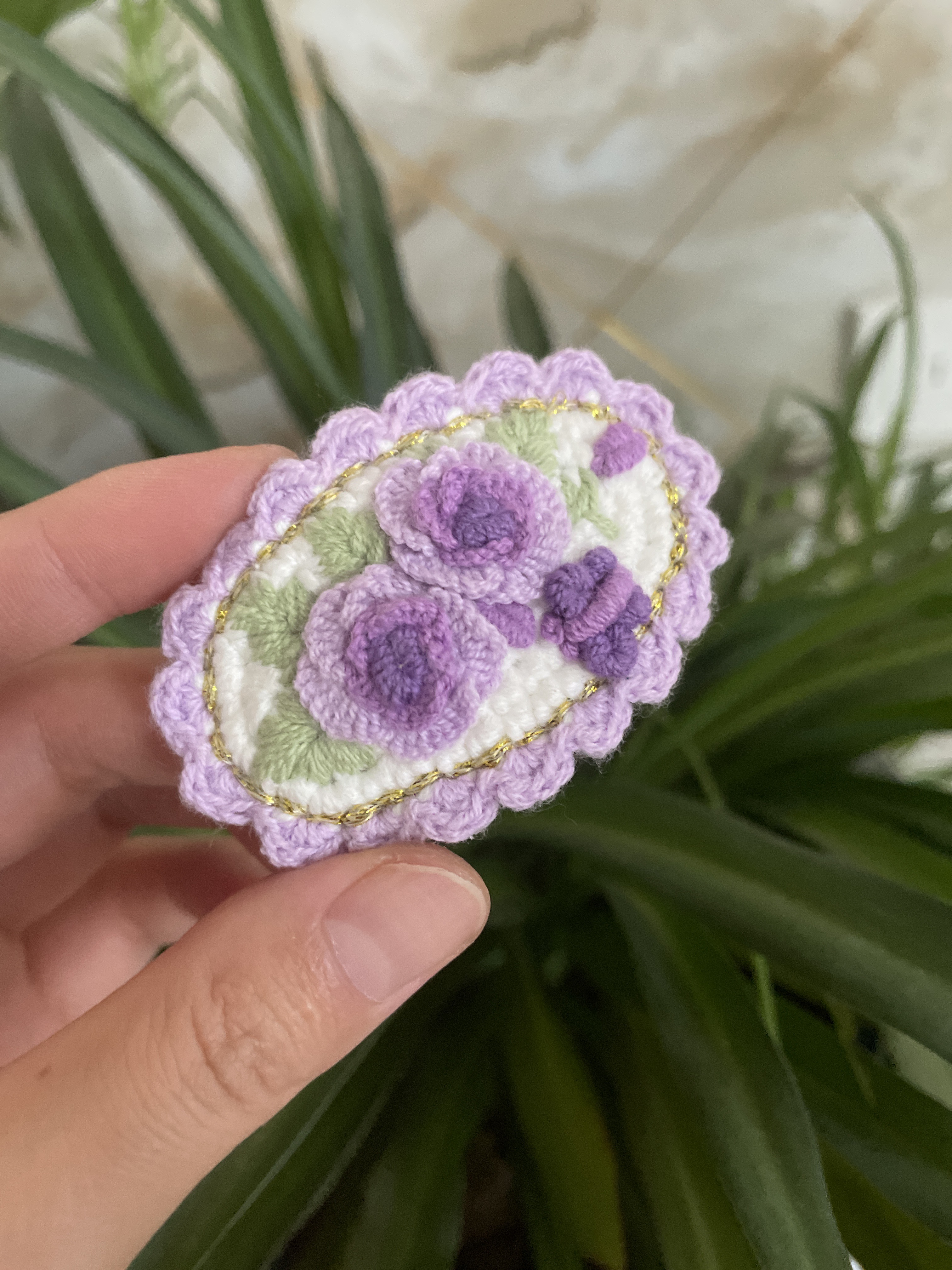 手工编织刺绣发夹，水滴夹成品