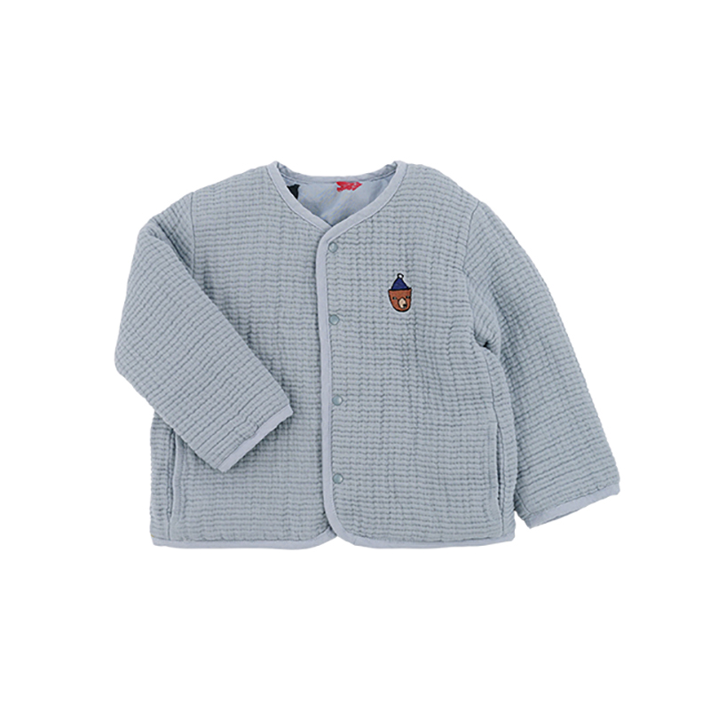 【清仓】RICE&SKY原创儿童两面穿粗条色织纱布夹棉外套秋冬软糯风格