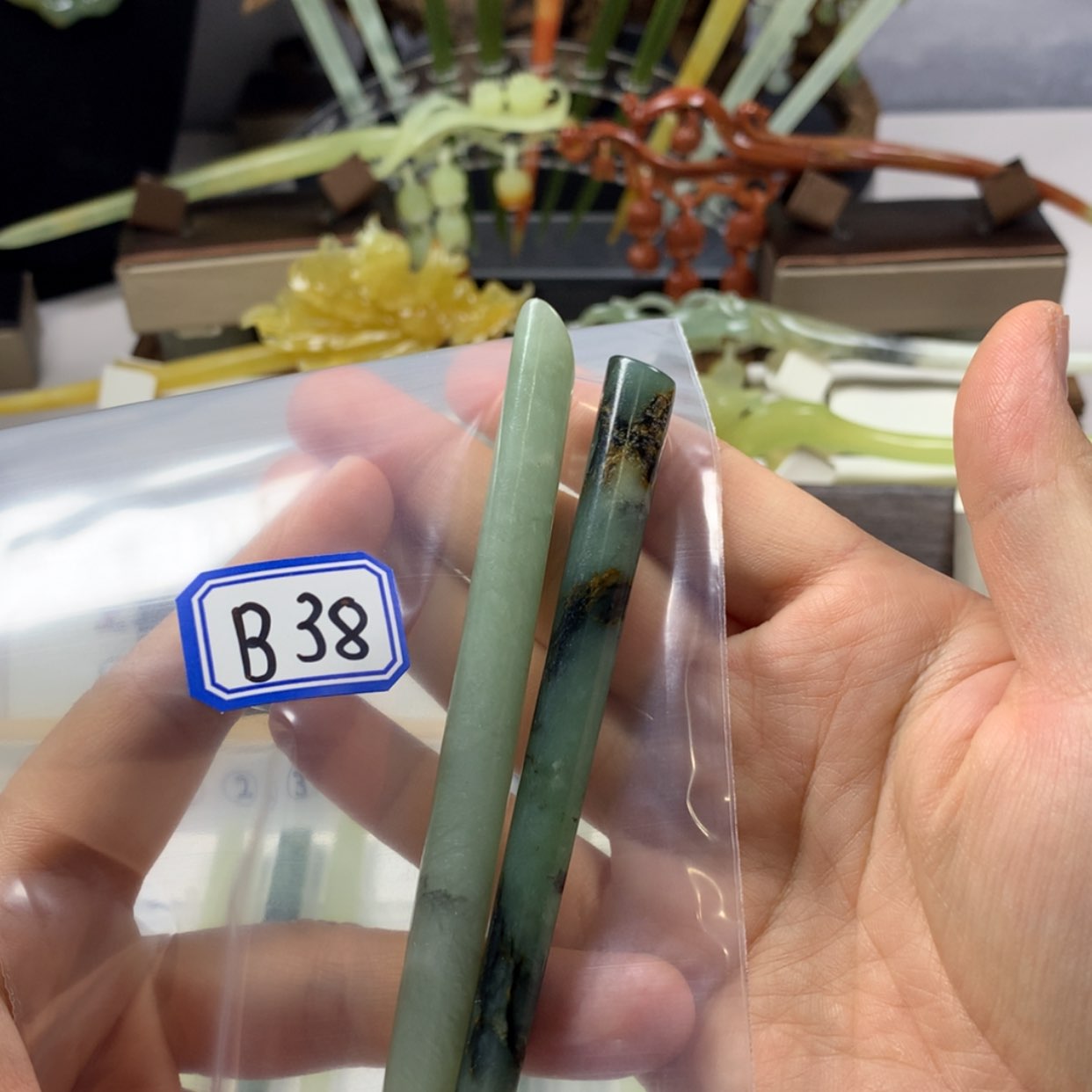 【闪购商品】蛇纹石玉发饰未镶嵌发**富