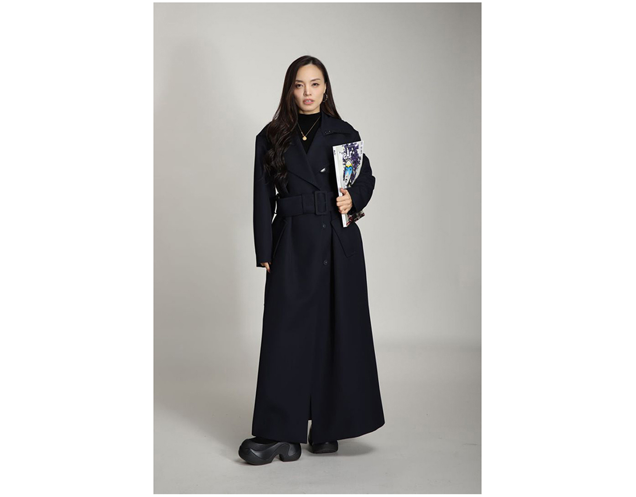 SHENGDEMI‘’法系轻奢‘’极简风羊毛大衣复古中长款设计师