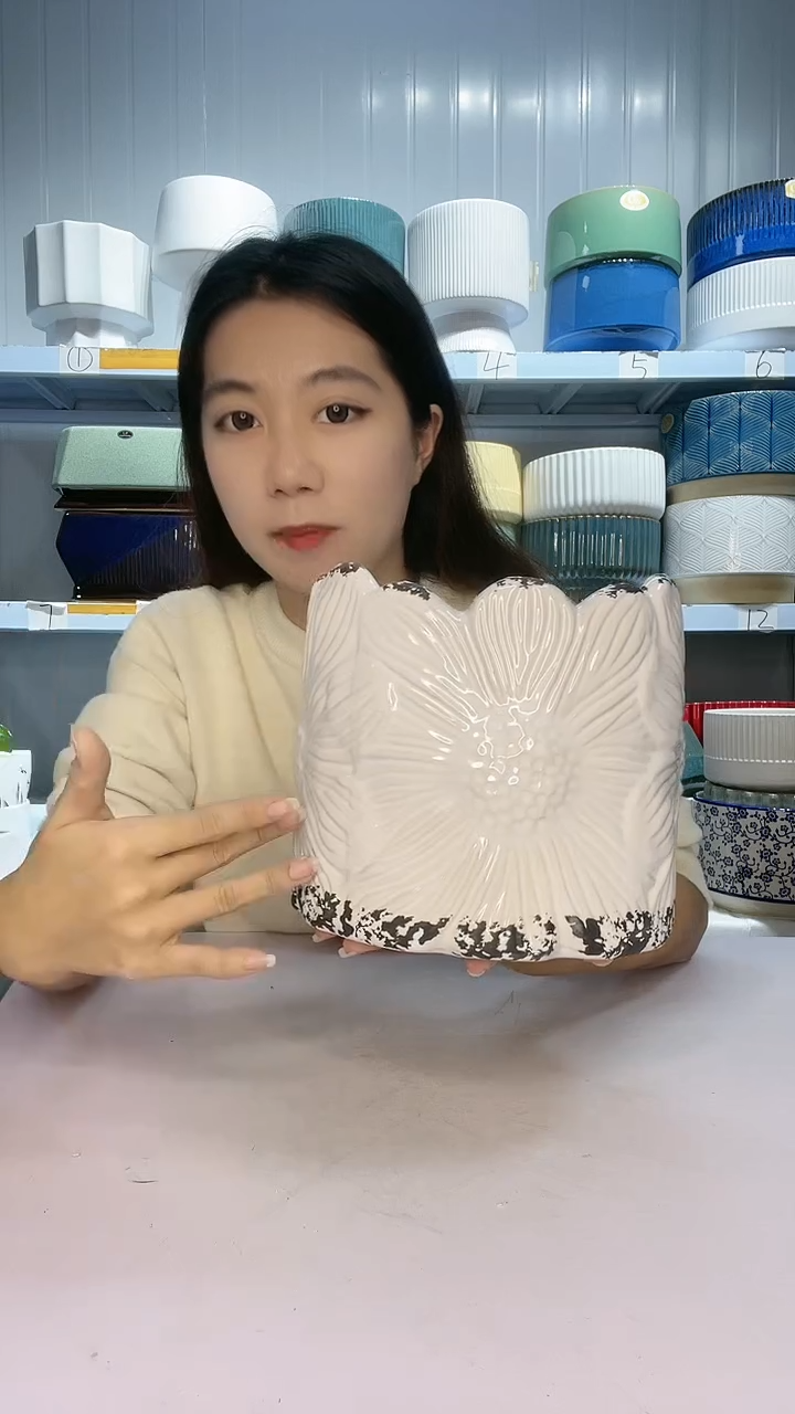 【闪购商品】紫砂花盆大太阳花-椭圆口