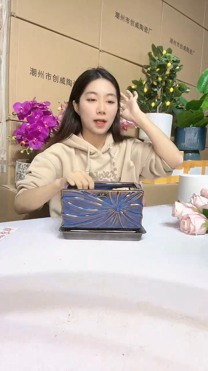 【闪购商品】紫砂花盆花马小20*13