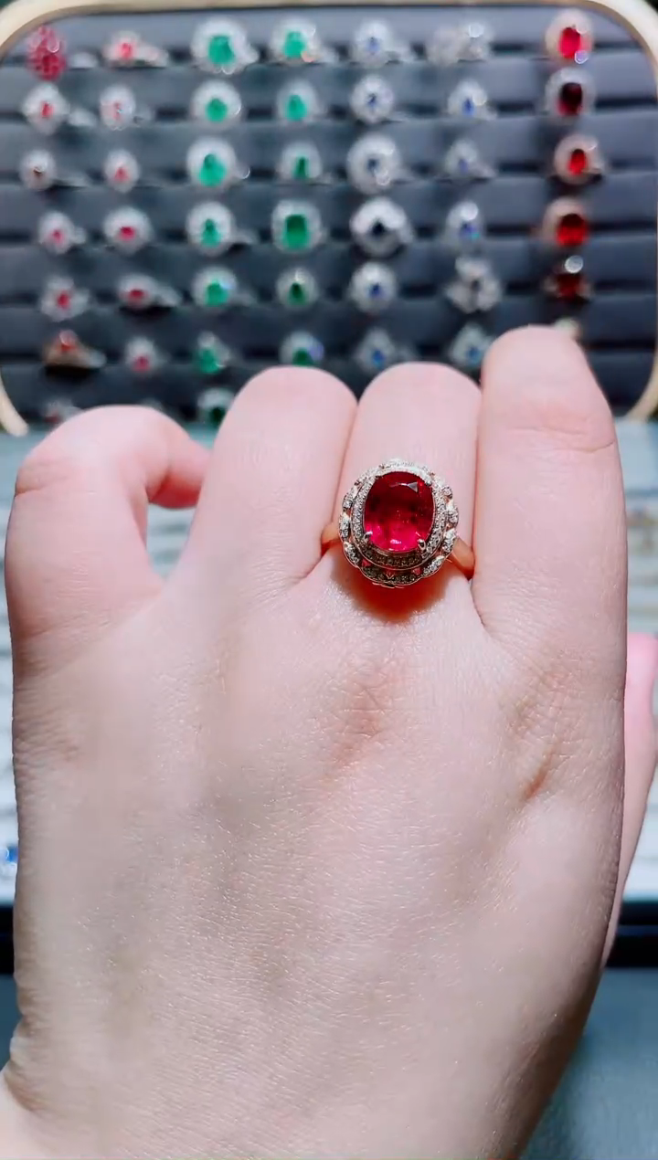 【闪购商品】碧玺戒指18K金镶嵌·