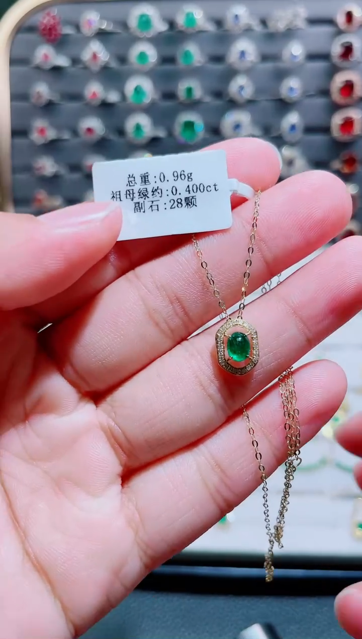 【闪购商品】祖母绿锁骨链18K金镶嵌·