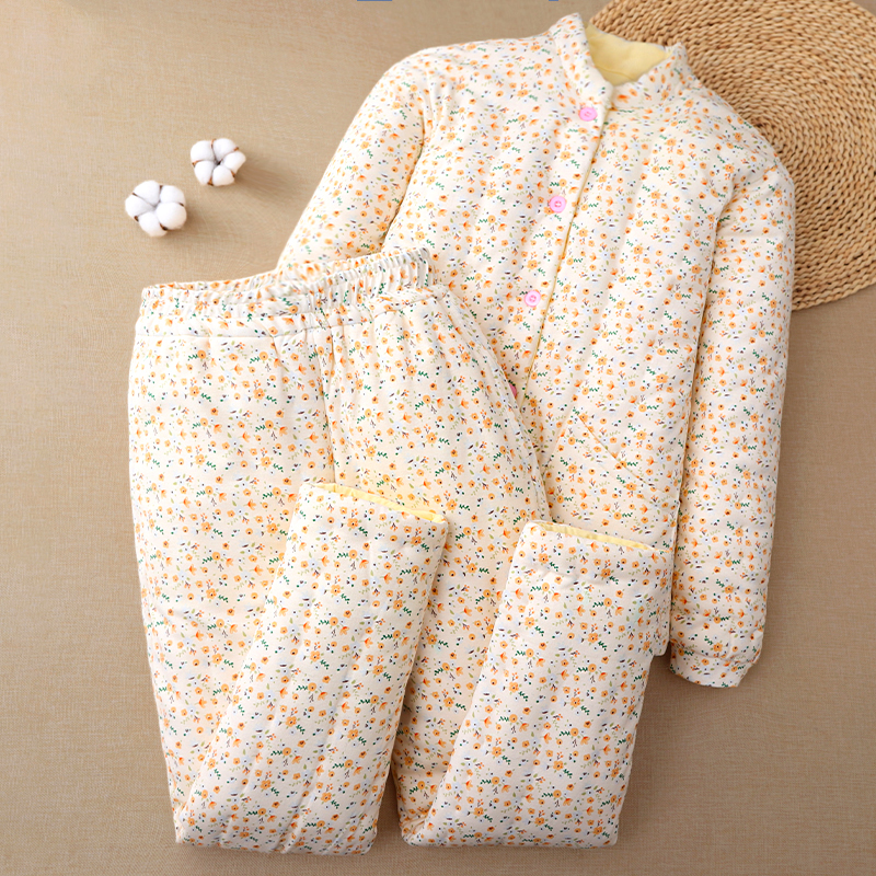 纯手工棉花棉袄棉裤套装 女士冬季加厚款中老年保暖全棉纯棉棉服