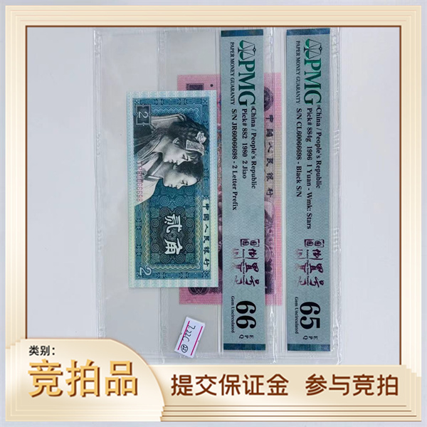 第四套人民币8002/961双胞胎CL60066698PMG66（牙牙）