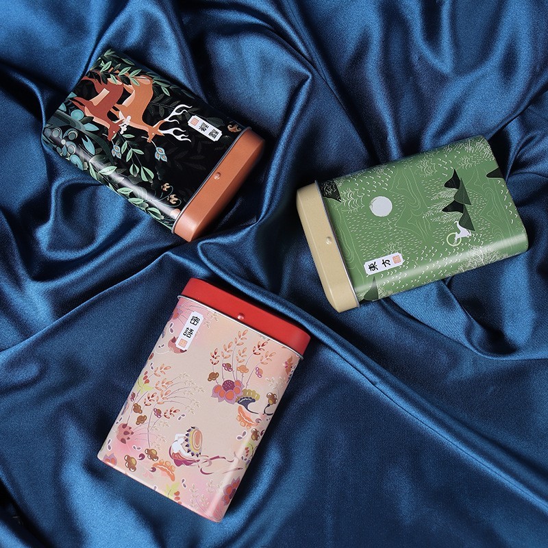 老式茶叶罐密封罐铁罐小号便携随身盒小精致茶罐扁旅行出差用迷你