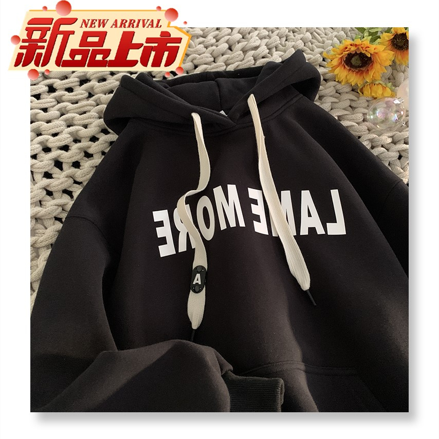 美式重磅连帽卫衣男加绒加厚2023秋冬季新款百搭潮牌情侣外套上衣