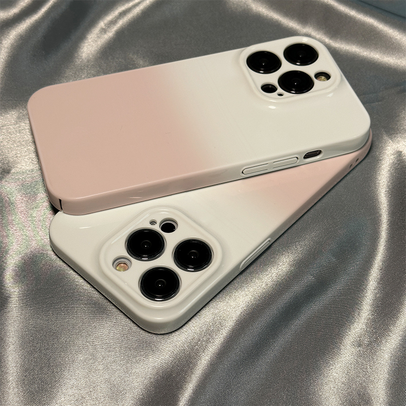 粉色渐变适用iphone14promax手机壳11硬xs 78p个性苹果12潮13ins
