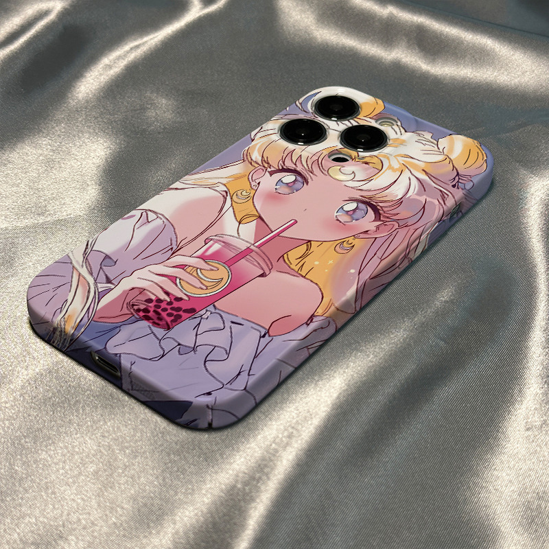 月野兔奶茶适用苹果14PRO/VIVO红米K60创意小米13荣耀90手机壳手