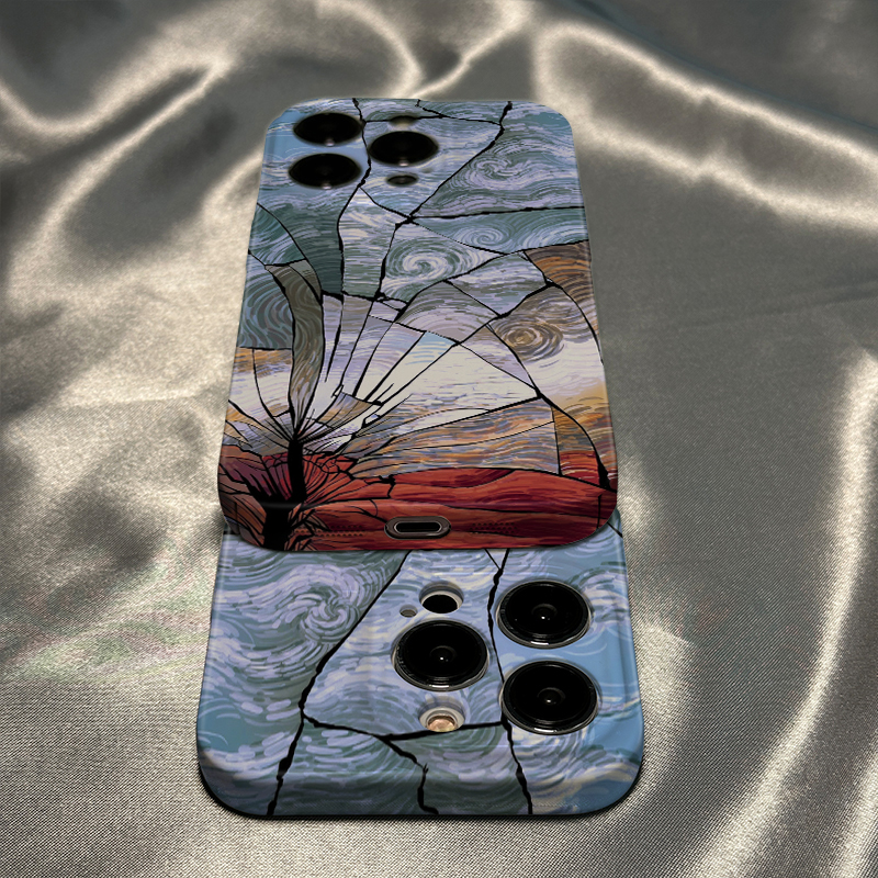 适用【苹果】梵高破镜iPhone14/13promax手机壳11/12全包xr/8p女