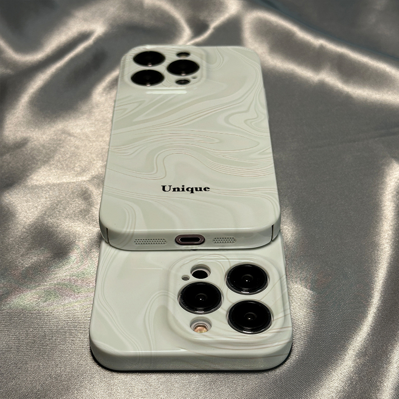 油画水波纹适用iPhone14pro手机壳苹果13pro亮面12全包xr硬x套11