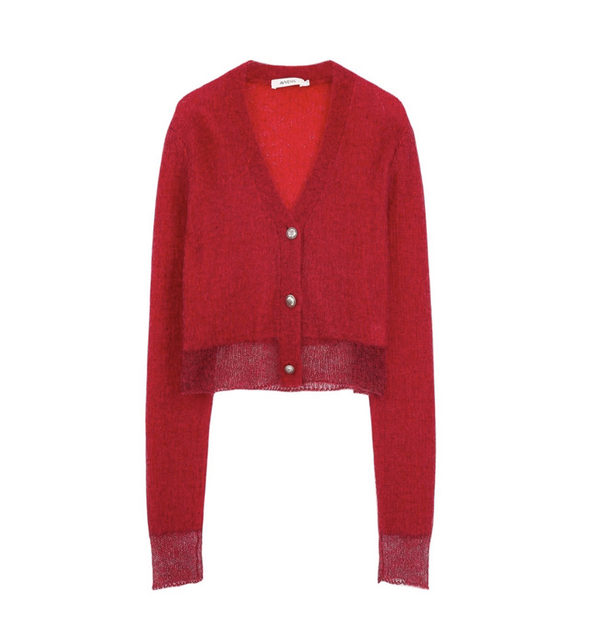 AVVENN 24早秋新款设计师款简约时尚百搭毛衣开衫4606