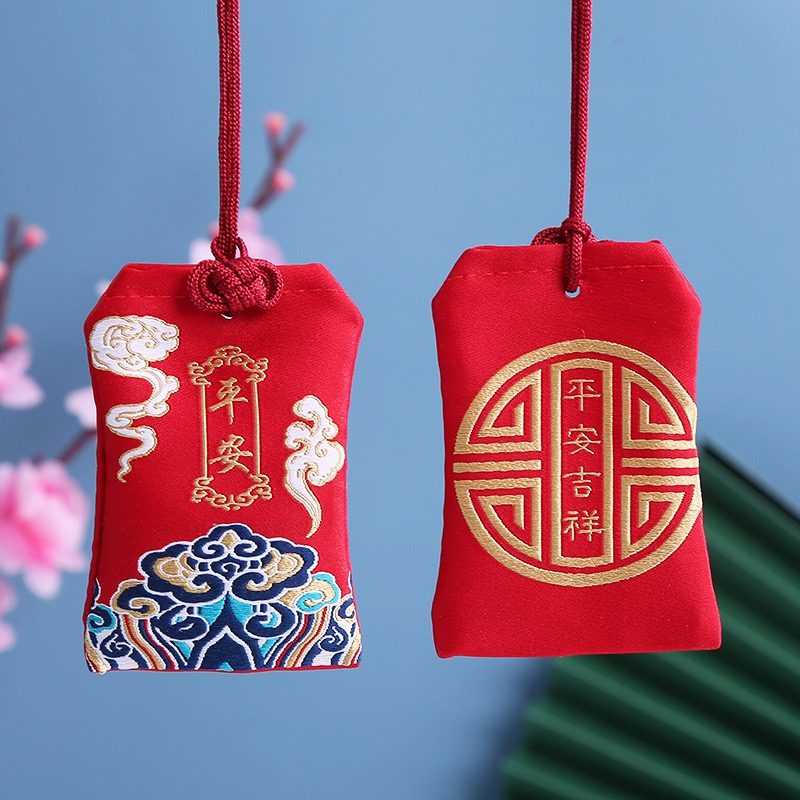 普陀古风平安福袋御守随身荷包端午节香包香囊空袋子福袋挂脖香包