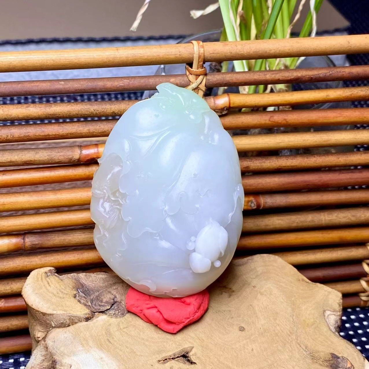 天然和田玉翠青烟紫藕粉四色把件