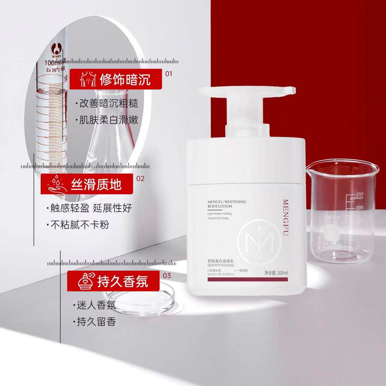 玲家精选6585款号MENGFU美白身体乳