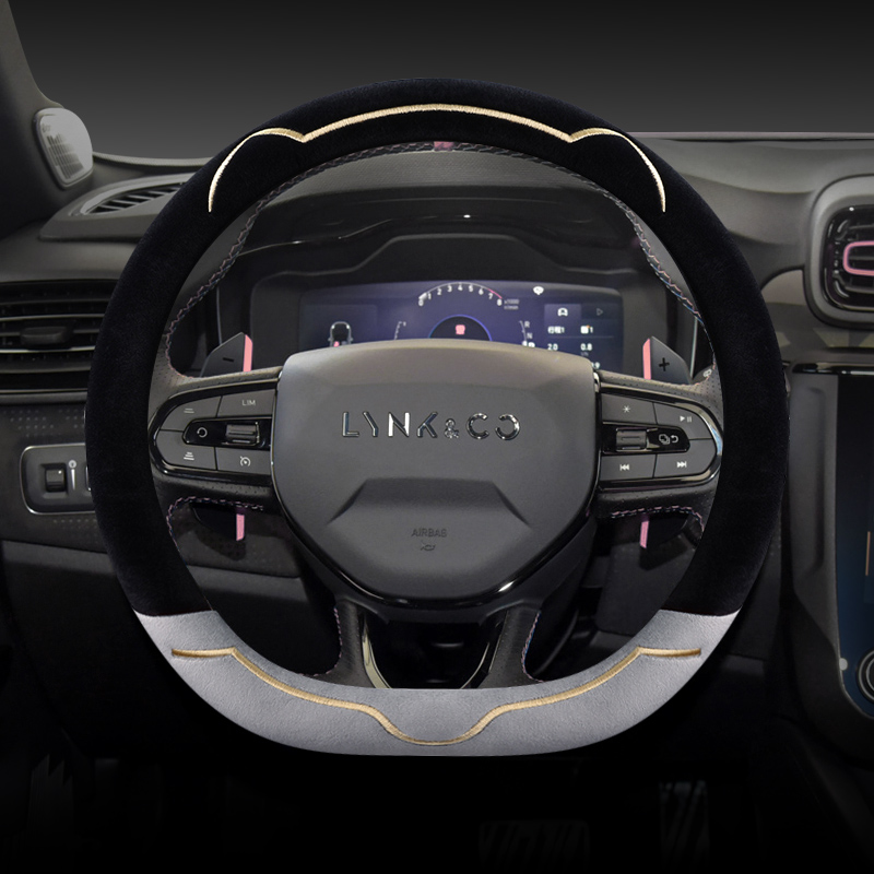 专用领克01 领克02领克03 领克05领克06男女通用冬季毛绒方向盘套