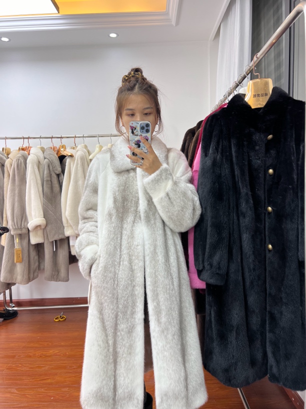 进口天鹅绒女整套头外套长款十字原色立领