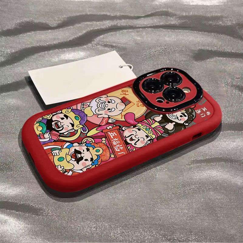 新年五福临门财神到iphone15苹果14promax手机壳13p硅胶12p高级11