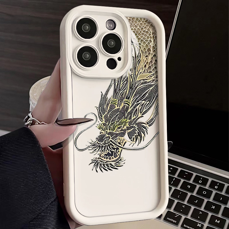 龙年黑金中国龙iPhone苹果15promax手机壳iPhone14网红13新年12潮