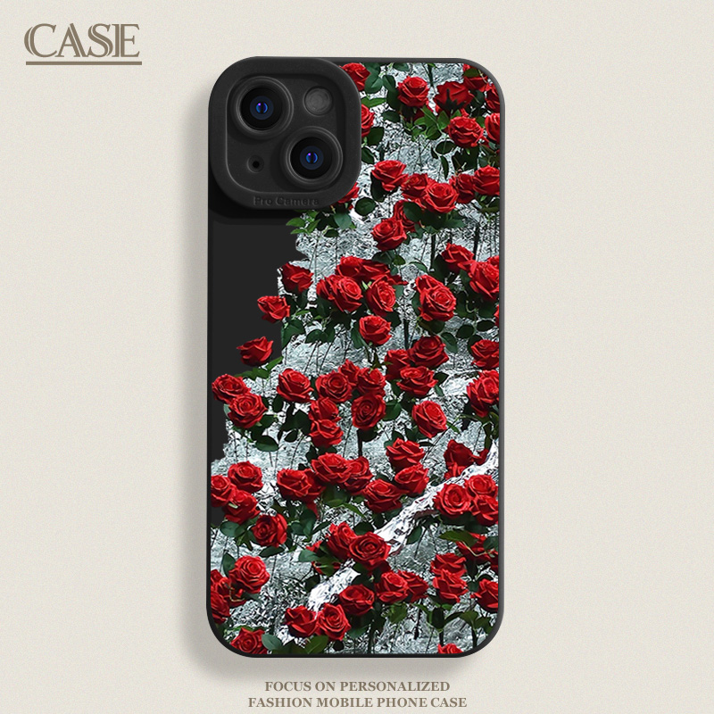 冰川玫瑰苹果15promax手机壳iphone14/13全包12/11硅胶xr女XS防摔