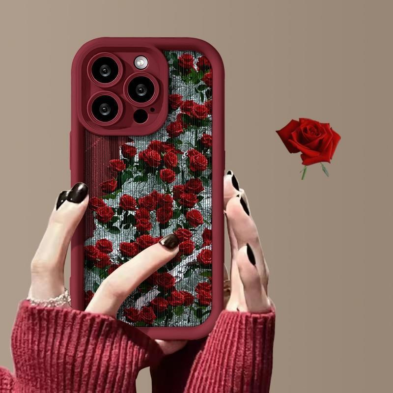 冰川玫瑰iPhone15plus苹果14/13手机壳12promax高级xr防摔xs11女