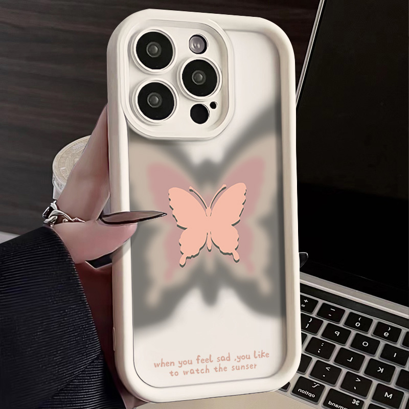幻影蝴蝶ins风苹果15promax手机壳iPhone14网红13PRO全包12防摔11