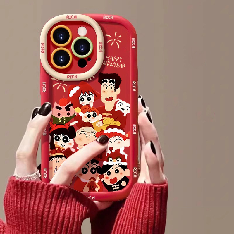 小新全家福苹果14promax手机壳iphone15全包13硅胶12软壳11新年XS