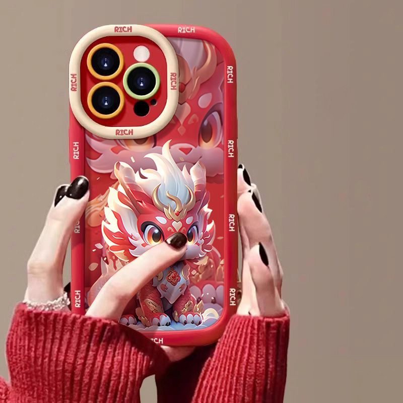 龙年火麒麟龙宝苹果14promax手机壳iphone15全包13p新年12p软壳11