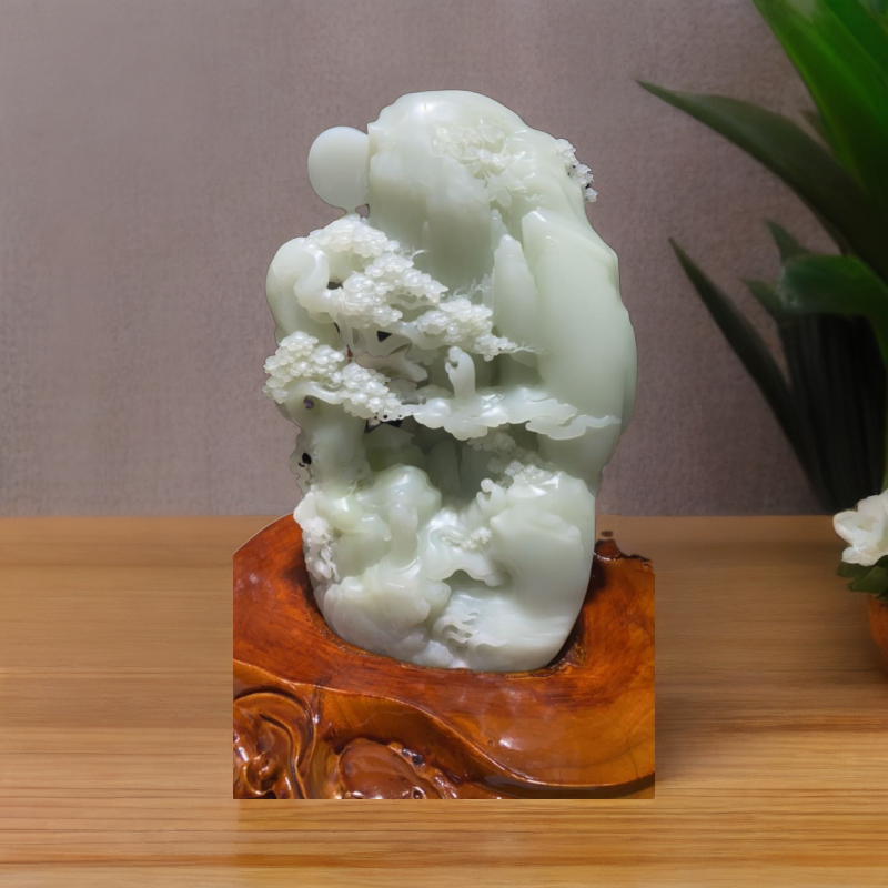 【石佛寺德哥和田玉】 天然和田玉《悟道》摆件