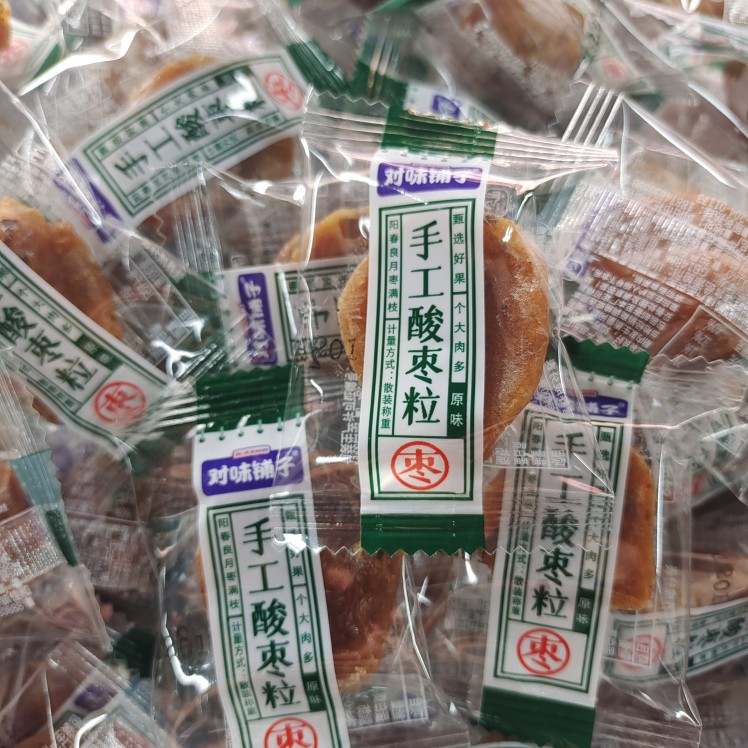 对味铺子独立包装辣味酸枣粒椰丝原味有核酸枣糕500g散称湖南特产