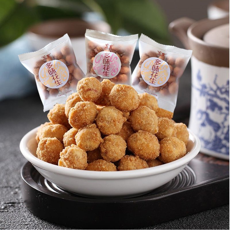 飞宏新款多味花生米小包装厂家直销脆皮怪味香辣味牛肉味袋装零食