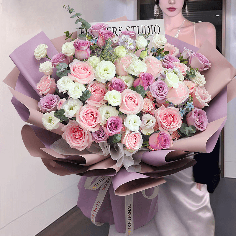 巨型超大花束绣球玫瑰花鲜花速递同城生日北京上海同城鲜花直送