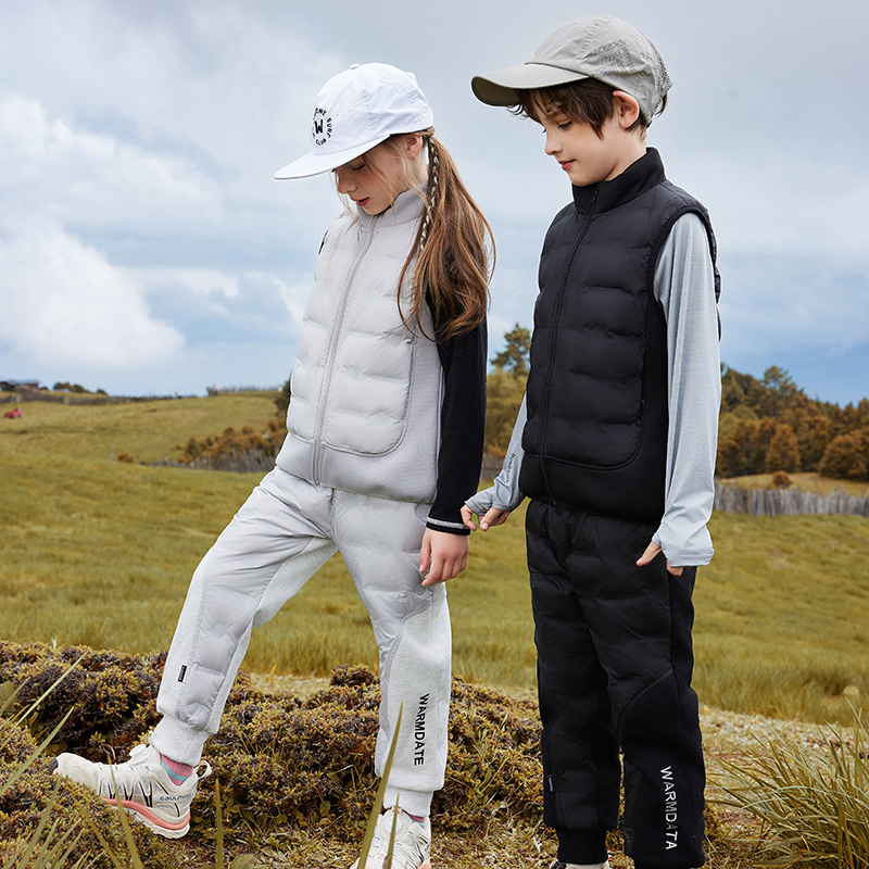 YAYA/鸭鸭休闲时尚儿童中大童羽绒加厚马甲秋冬外穿9099