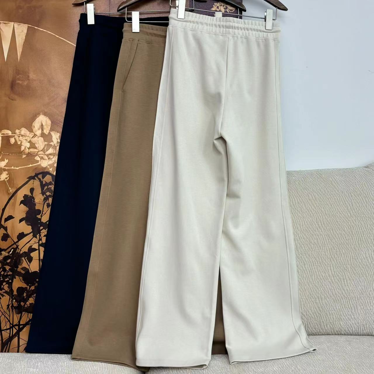 CKZ3126 意大利客人订单 拼边三色刺绣系列直筒裤