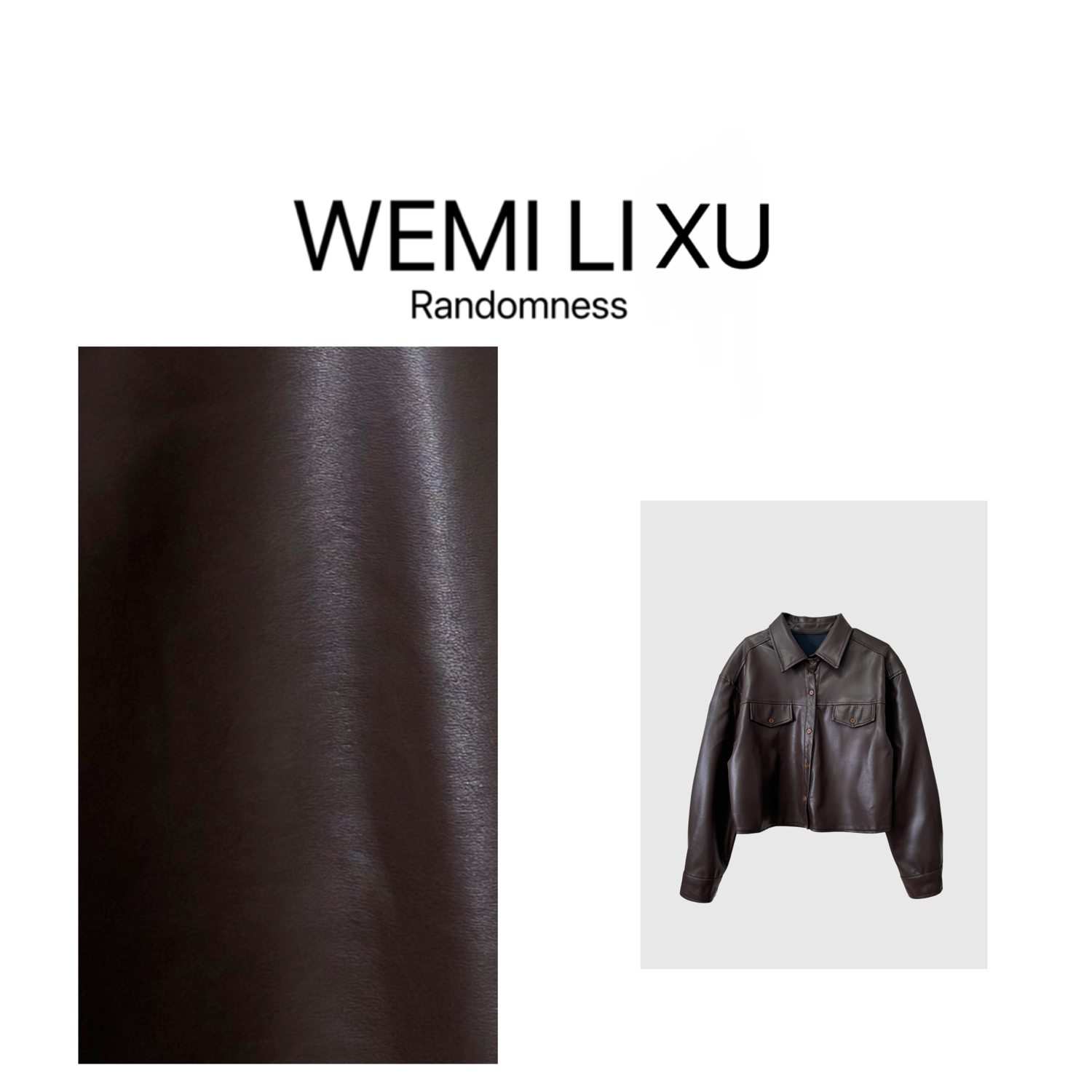 WEMILIXU“墨尔本”秋冬短款潮流百搭皮夹克休闲外套红人上新6660