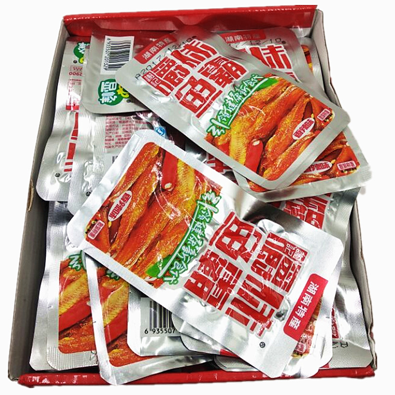 显峰嚼味鱼霸香辣小鱼仔湖南特产麻辣鱼仔休闲零食毛毛深海鱼干