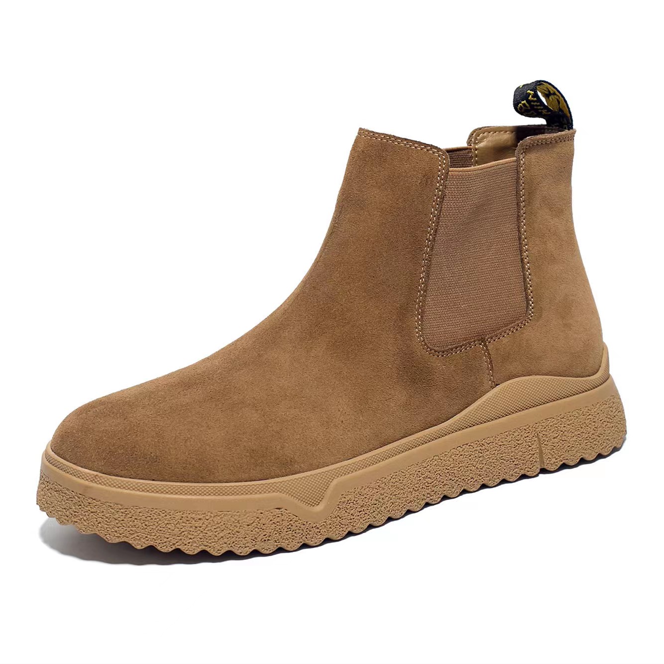 秋季高帮马丁靴男真皮英伦一脚蹬休闲短靴复古百搭中帮切尔西靴子