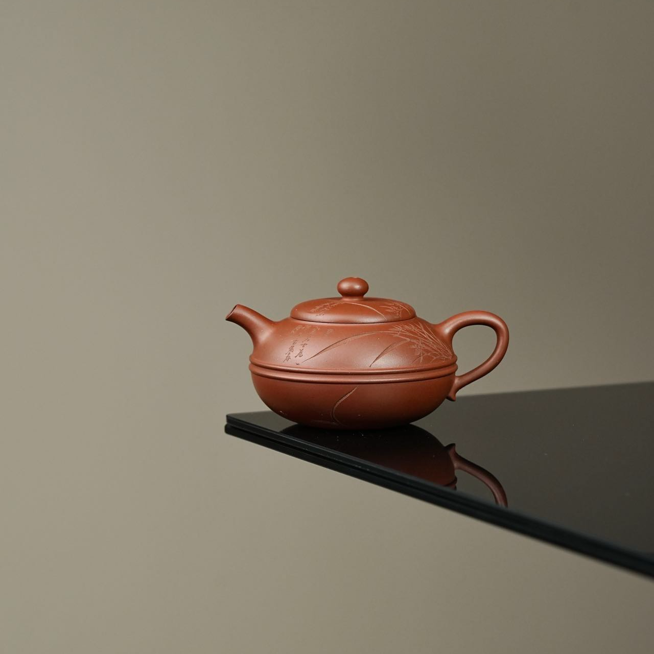 乘风阁原创.红清水泥【双线幽然】紫砂茶壶.150cc