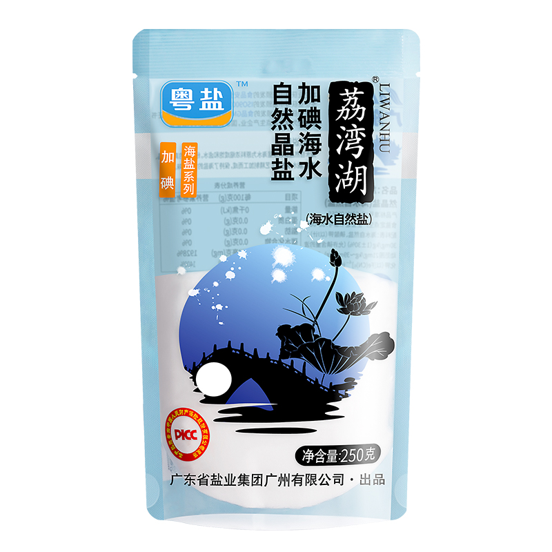 粤盐荔湾湖加碘海水自然晶盐 250g