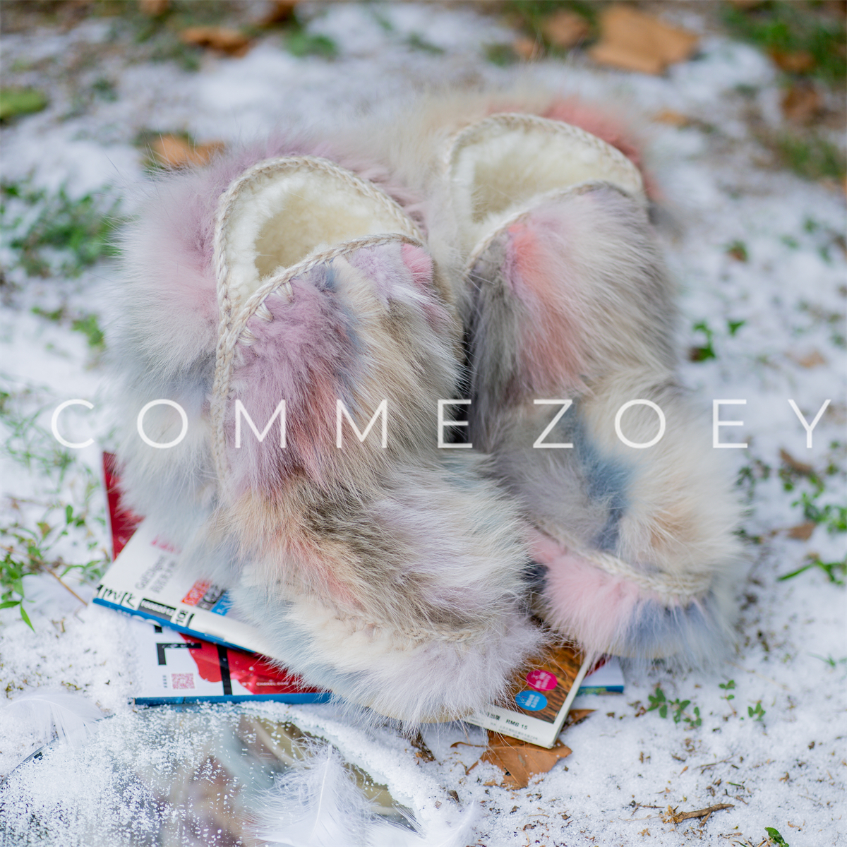 白富美的鞋！爱斯基摩狐狸毛皮毛一体雪地靴女诠释自信鞋子雪地靴