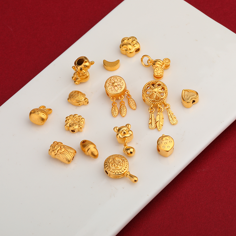 铜合金吊坠 保色沙金卡通吊坠捕梦网配饰隔珠diy手工老金手串饰品